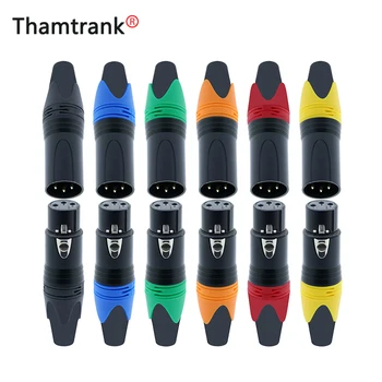 

10PCS/lot 3 Pin XLR Plug Jack Male / Female Microphone Connector MIC Adapter XLR Cable Termininal Audio Wire Connector 7 Colors