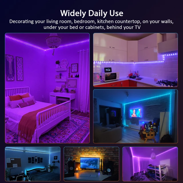 A+,LED Light Strip, Music Synchronized Color Changing RGB5050 ,Phone App Remote Control , LED Light Rope Christmas 6M 12M 15M - Image 6