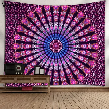 

Indian Flora Colorful Printed Tapestry Bohemia Beach Blanket High Quality Wall Hanging Carpet Travel Mattress Decor Tapestry