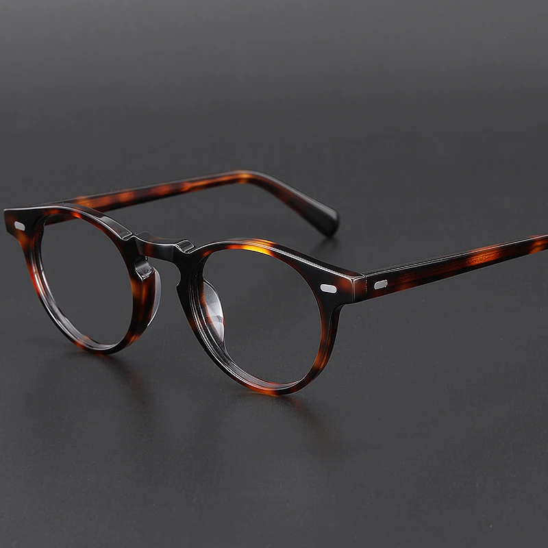 Cena Okrągłe zabytkowe okulary z acetatu ramki Gregory Peck OV5186 kobiet krótkowzroczność optyczne jasne ramki okularów