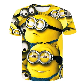 

Cartoon Cute Minions Banana 3D Print T shirt boys girls Kawaii T-Shirt 2020 Summer O neck Tshirt kids Yellow Clothes Dropship