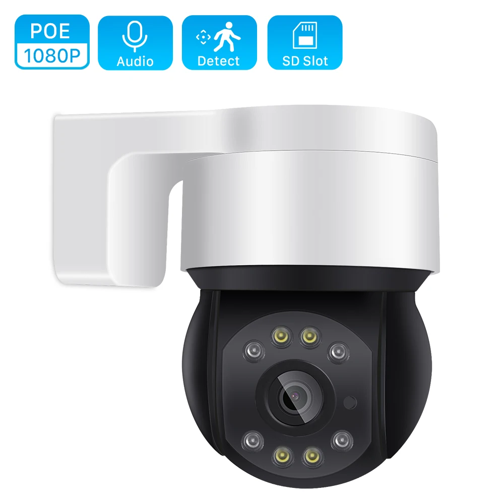 1080P PTZ Camera PoE IP Camera Outdoor 2MP 4X Digital Zoom Two Way Audio AI Human Detection Alarm Speed Dome Camera SD Card Slot|Surveillance…