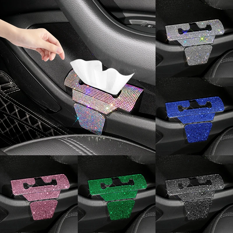 Bling Tissue Holder For Car Door Side Tissue Holder Rhinestone Car