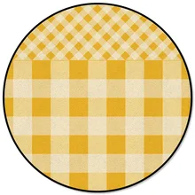 Круглый ковер в желтую клетку, в полоску, с квадратной строчкой, для дня рождения, кухни, ковры для ресторана, напольные коврики, кухонный коврик