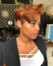 Peluca recta Bob corte Pixie Remy 4x4, peluca de encaje con cierre prearrancado, peluca con malla frontal, marrón, Ombre, pelucas de cabello humano para mujer M