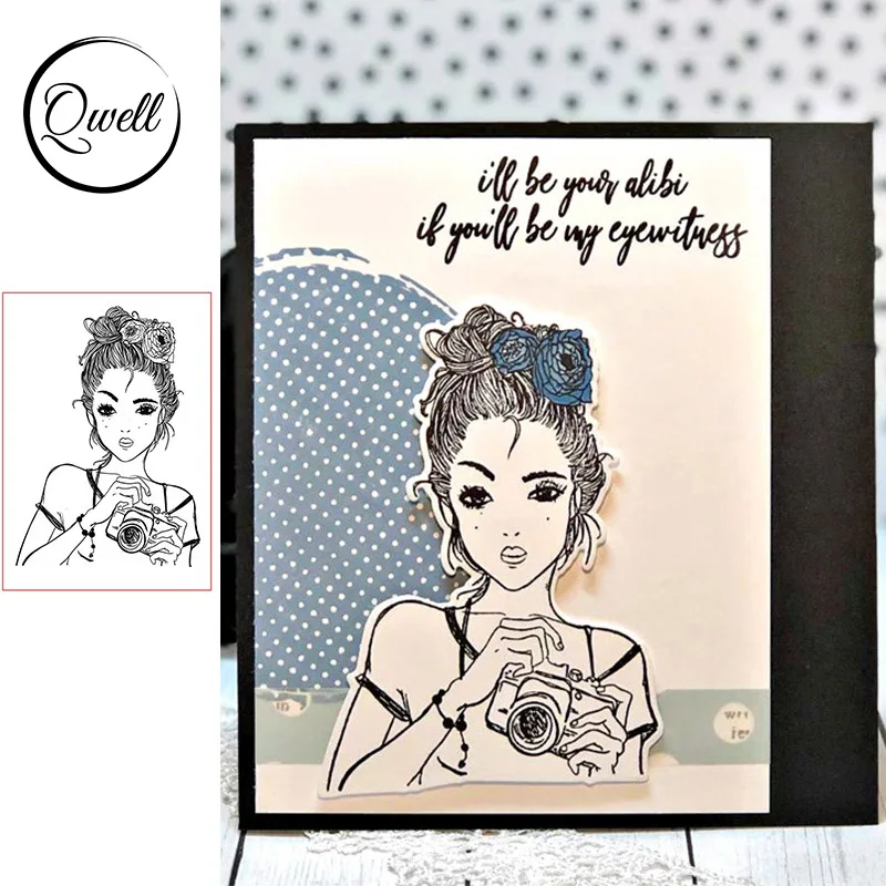QWELL Girl Clear Stamps for Scrapbooking and Card Making Paper Craft Transparent Silicone 2019 New | Дом и сад