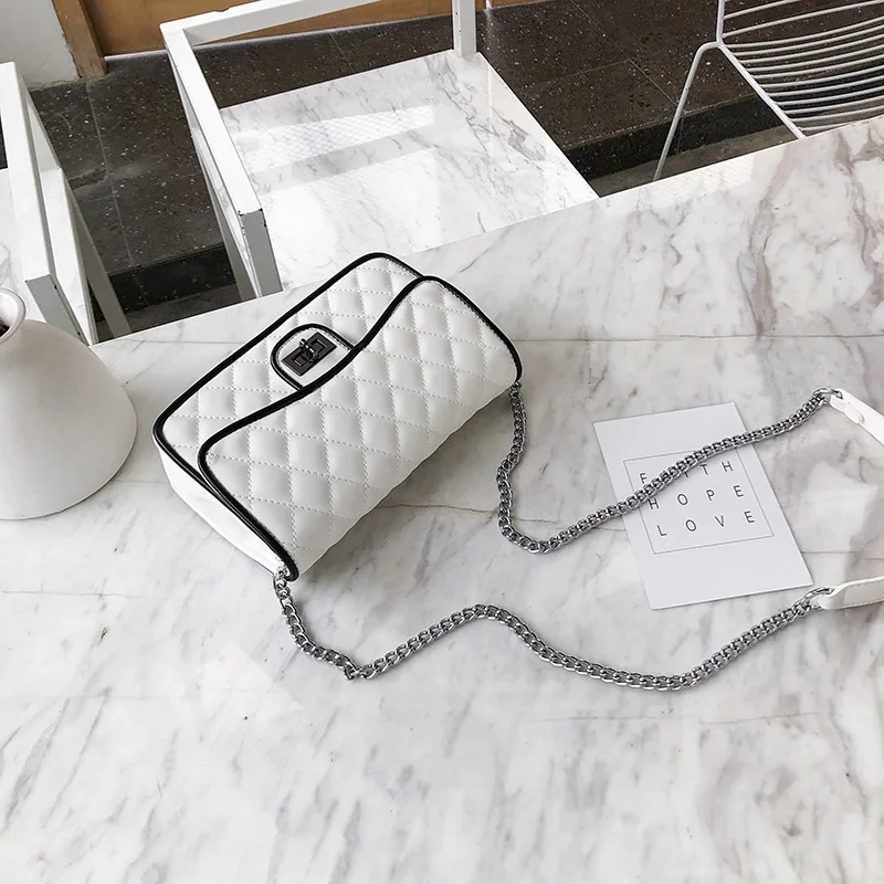 

2019 WOMEN'S Bag New Style Chain Square Sling Bag Airline Stewardess Retro Shoulder Bag Cross-body Bag Guangzhou