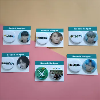 

Kpop TXT Brooch HD photo print photo album Brooch 2pcs/set Kpop stationery set New album Run away TXT New arrivals