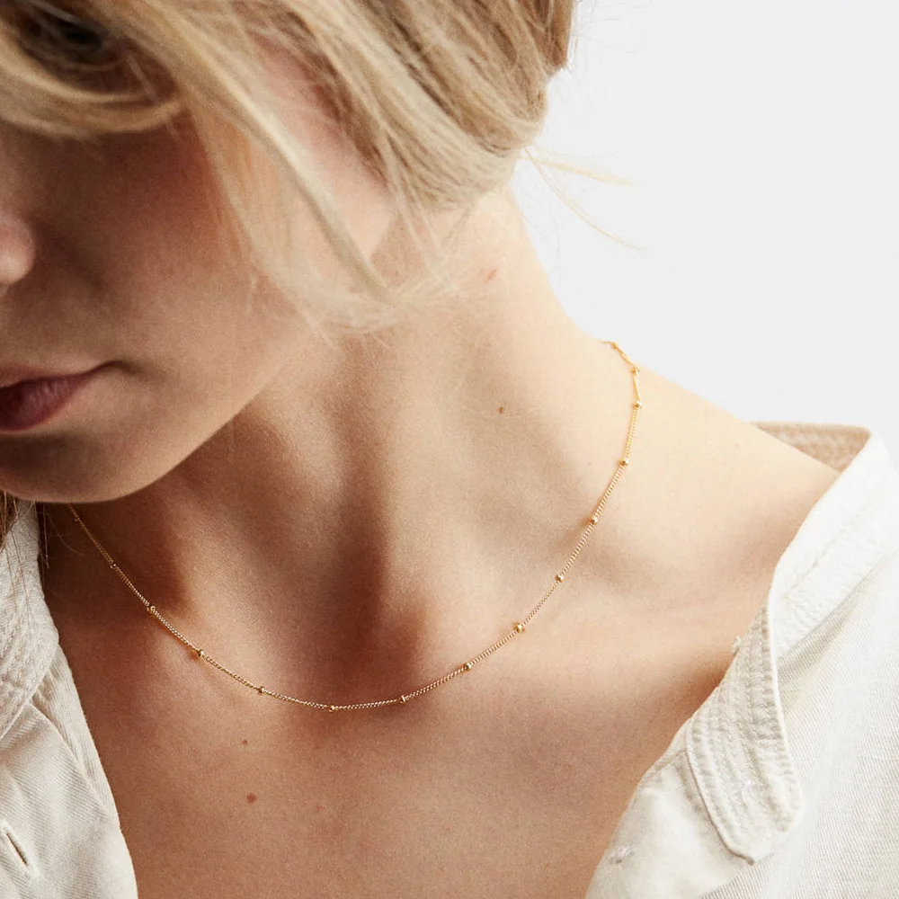 Gold Necklace Women Long Chain Korean Statement Stainless Steel Choker Best Friend Custome Jewelry Couple Gift | Украшения и