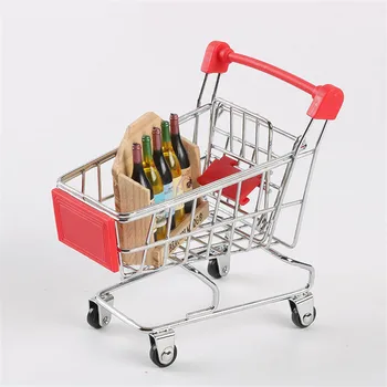 

9 Colors Mini Children Kids Handcart Simulation Supermarket Shopping Cart Baby Pretend Play Toys Stroller for Dolls Pretend Toy