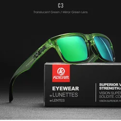 KDEAM Square Men's Polarized Sunglasses - Outdoor Lifestyle with New Color Options (C3 Mirrored Green)