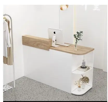 Clothing store cashier counter women's clothing store small bar table simple modern beauty salon front desk arc reception desk
