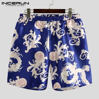 

Men Sleep Shorts Printed Elastic Waist Soft Boxers Loose Lounge Shorts Homewear Comfortable Men's Casual Sleep Bottoms INCERUN