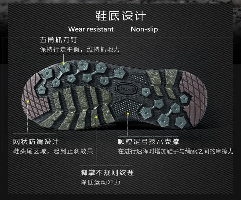 High Help Tactical Boots Anti-fur Fabric Nylon Mesh Breathable Wear Resistant Outdoor Hiking Climbing Travel Sports Unisex Shoes