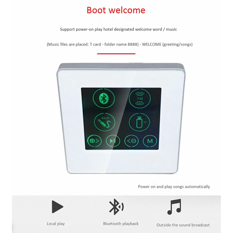 Горячая 4 дюймов Встроенный семейный отель умный дом фон музыкальный плеер хост контроллер усилитель H86B