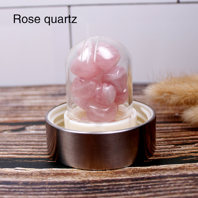 1pc 380ml Natural Quartz Crystal Glass Water Bottle Gravel Irregular Stone Cup Healing Infused Elixir Cup for healthy