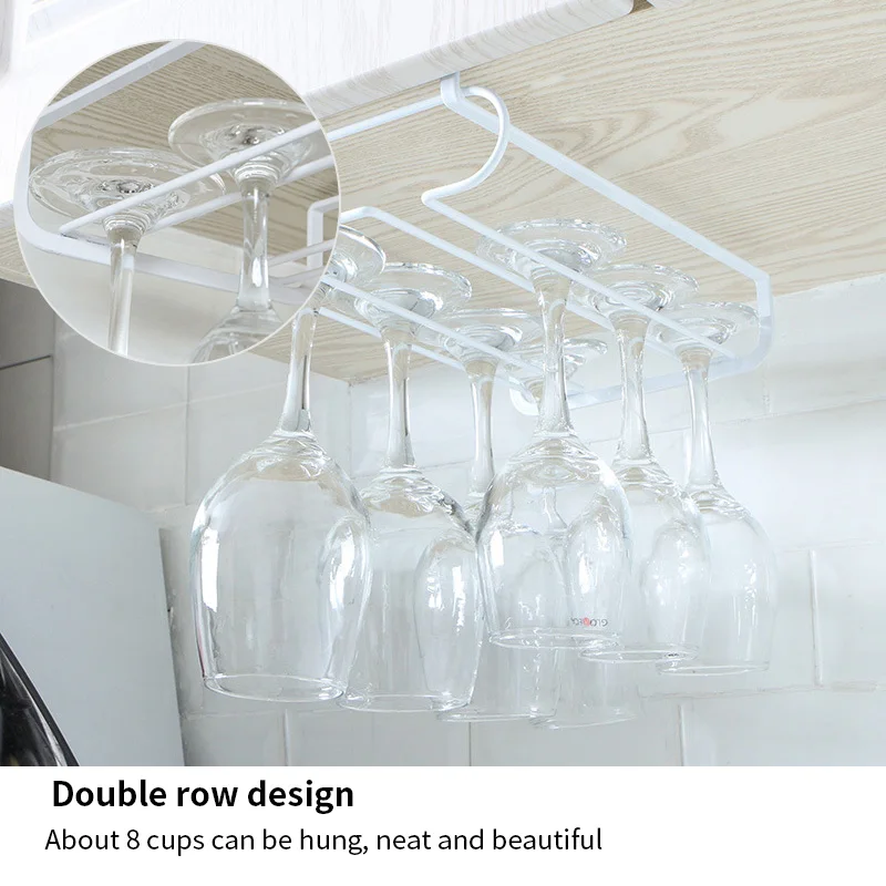 Wine Glass Rack Hanging Cup Holder Bar Goblet Stemware Storage Racks Shelf Hanger Iron Kitchen Organizer | Дом и сад