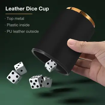 

Black Leather Bar Dice Cup Party Supplies (without Tray Or Dice)