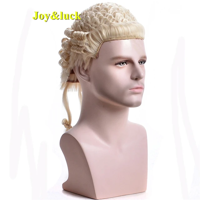 Lawyer Judge Cosplay Wigs Short Blonde Curly Wigs Synthetic Fiber