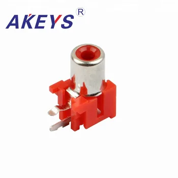 

10PCS AV-8.4-5 PCB Mount 2P 1 RCA Female Socket AV Concentric Connector RED