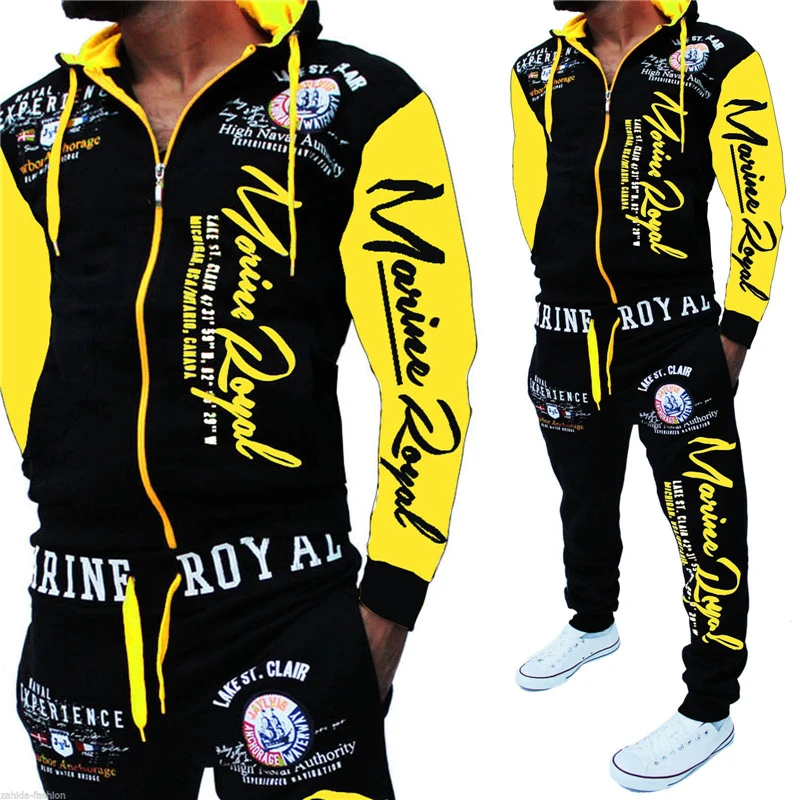 Brand Men's Fashion Two Piece Set Men Casual Sportswear 2019 New Style Hoodies Sweatshirt&Pants Sets Letter Printed Tracksuit Brand Men's Fashion Two Piece Set Men Casual Sportswear 2019 New Style Hoodies Sweatshirt&Pants Sets Letter Printed Tracksuit