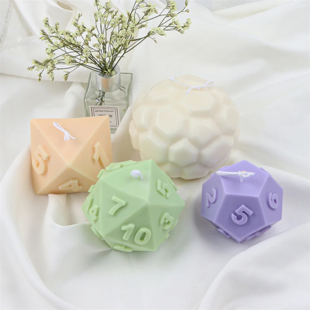 3D Dice Decoration Candle Mold Silicone Mold for Sphere Scented Candles Soap Mould and Home Decoration Free Shipping