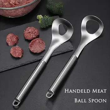 

HandHeld Stainless Steel Meatball Spoon Non Stick Meatball Maker Spoon Meatball Making Tool with Elliptical Leakage Hole Meat Ba