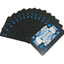 Водонепроницаемые пластиковые игральные карты для покера, черные ПВХ настольные карты для покера, классические магические трюки, инструмент колоды(54 шт