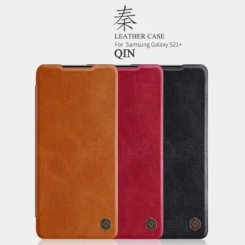 Nillkin Vintage Qin flip cover for Samsung Galaxy S21 Ultra PU Leather Case PC plastic back phone case S21+ | Мобильные телефоны и