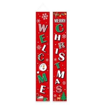 

Christmas Couplet Holiday Decoration Door Couplet Banner Christmas Outdoor Hanging Flag