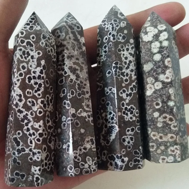 

Natural stone fish-egg crystal hexagonal wand point home decoration feng shui chakra healing crystal