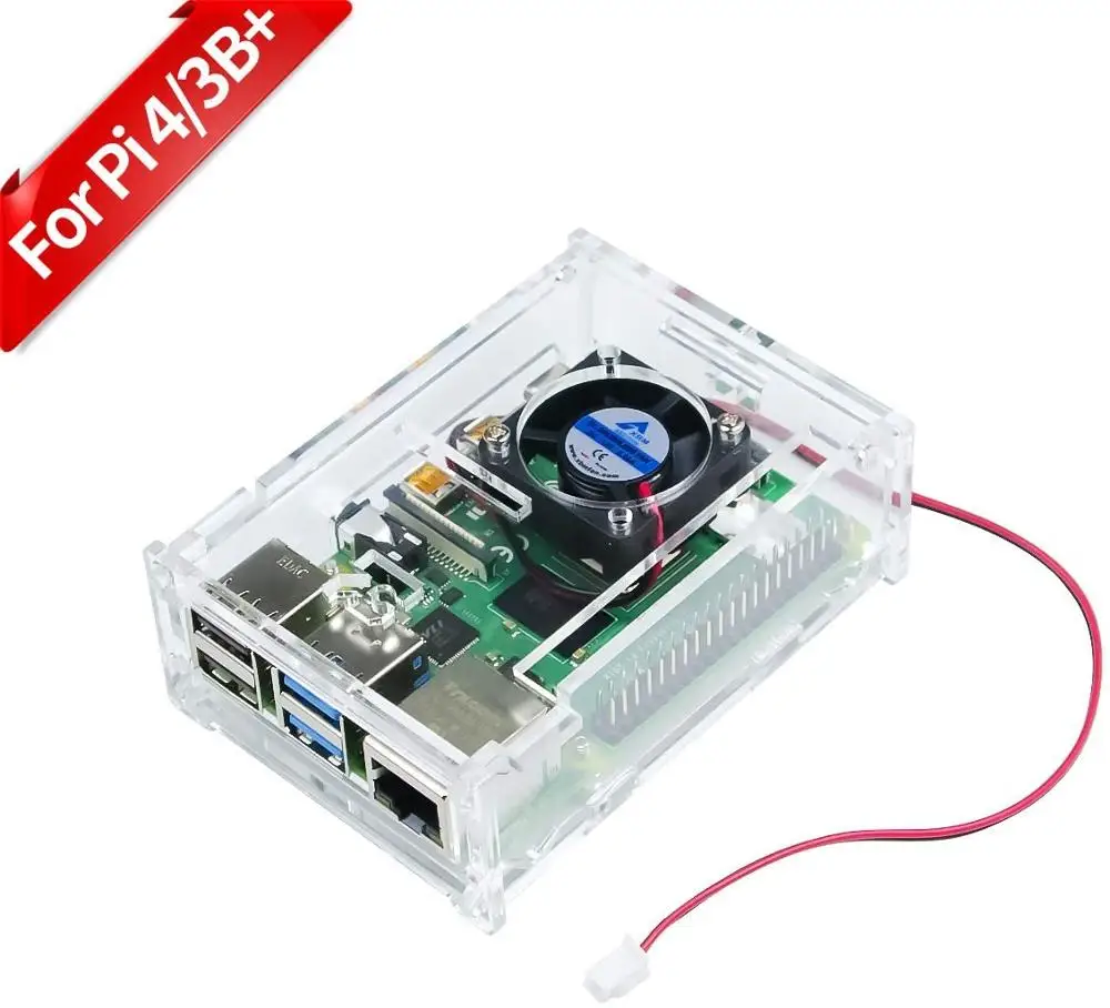 Custodia Xiaor Geek Raspberry Pi 4, Custodia In Acrilico Con Ventola Di Raffreddamento Per Raspberry Pi 4 Modello B/Pi 3B +