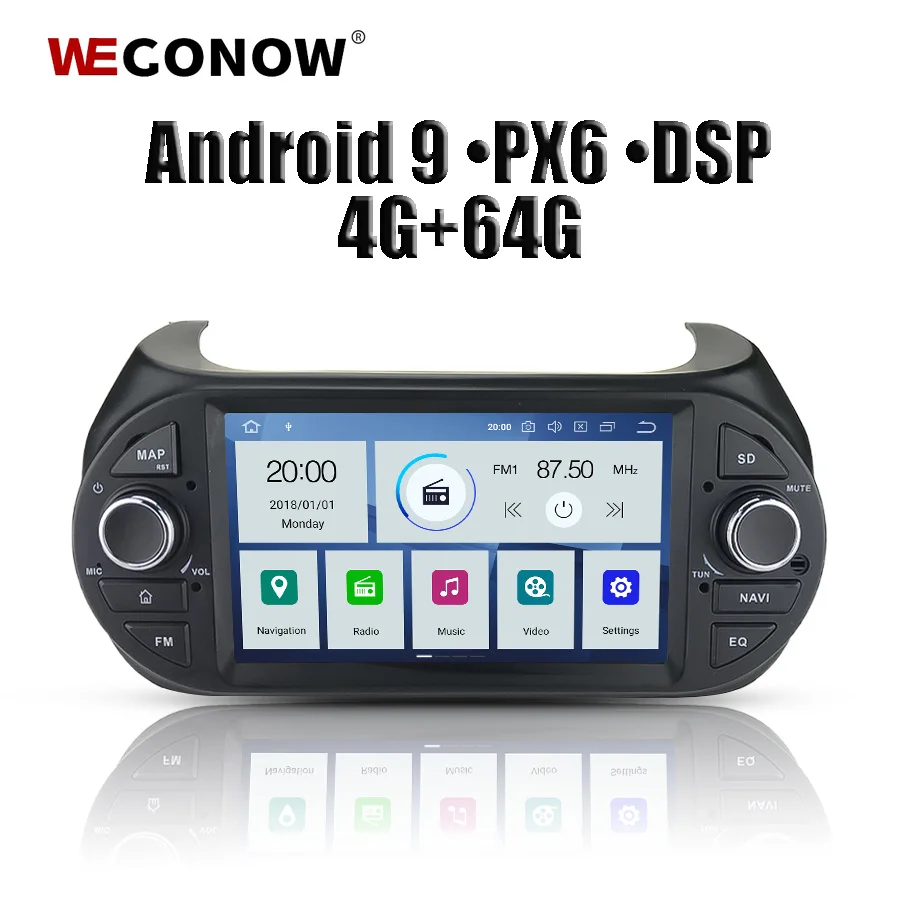 DSP PX6 ips Android 9,0 4 Гб 64 ГБ Автомобильный dvd-плеер gps карта Wifi RDS радио Bluetooth для Fiat Fiorino Citroen Nemo peugeot Bipper