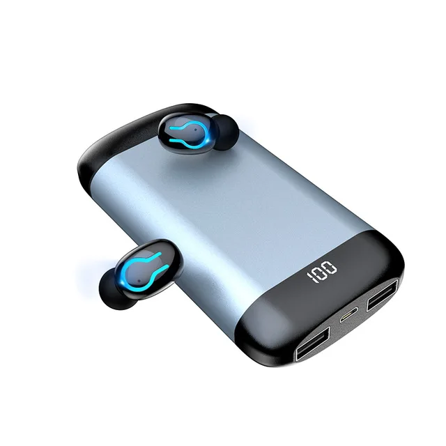 6000 мАч чехол для зарядки аккумулятора беспроводной Bluetooth 5,0 наушники HD стерео наушники спортивная водонепроницаемая гарнитура с двойным микрофоном - Цвет: Gary