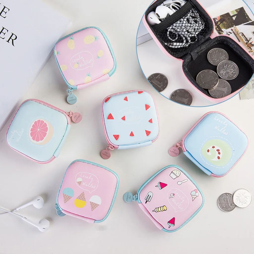 

Storage Bag Fresh Style Cartoon Pattern Portable USB Cable Earphone Storage Bag