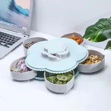 Новая креативная коробка для фруктов вращающаяся тарелка для конфет сухофрукты и семена дыни приемная коробка тарелка для закусок Аврора синий коралловый порошок