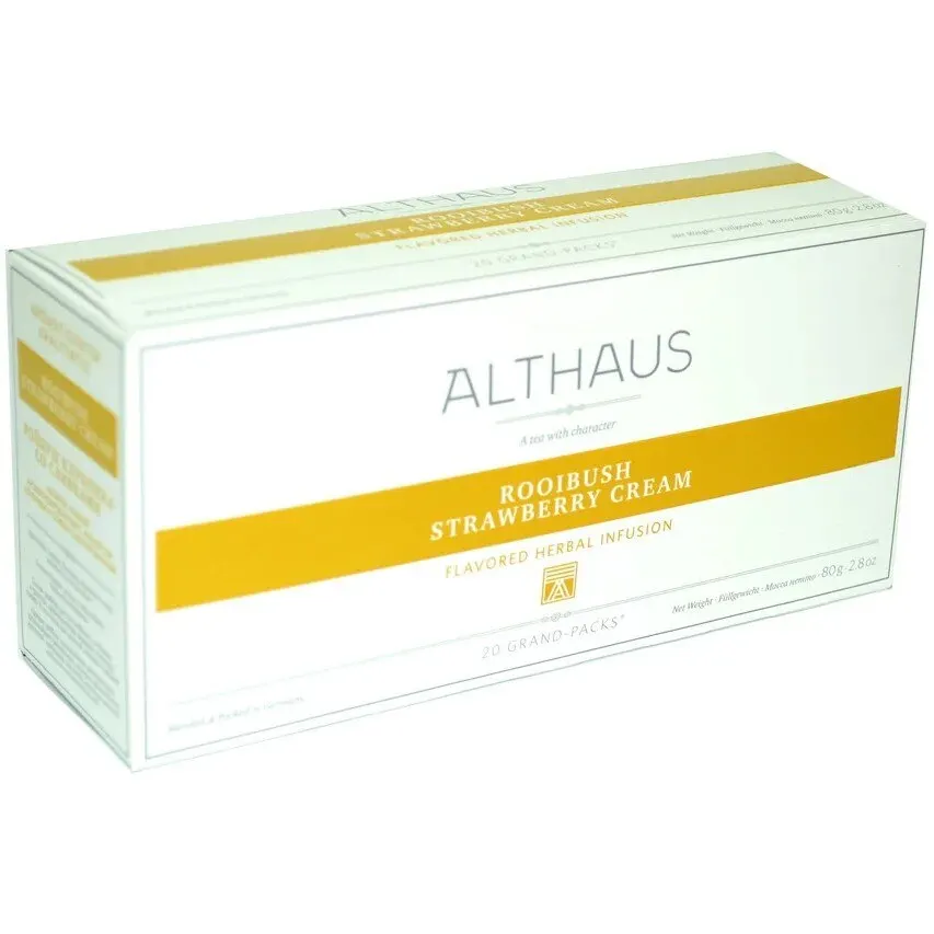 Чай Althaus &quotRooibush Strawberry Cream" травяной 20 пакетиков Grand Pack |