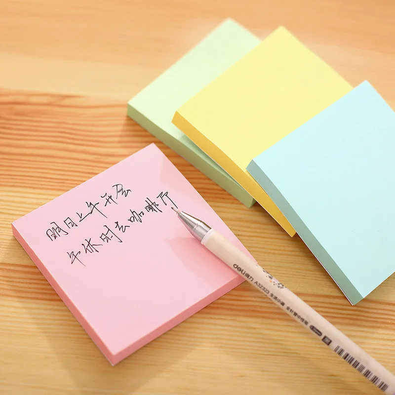 Deli 7156 Sticky Notes Stickers Note Paper Color Sticky Notes 76*76 Size Office Sticky Notes Students 100 Zhang