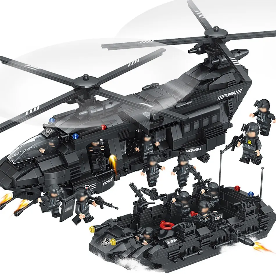 

1351pcs Large Model Building Blocks Kits Transport Helicopter Toys for Children Kids Gift