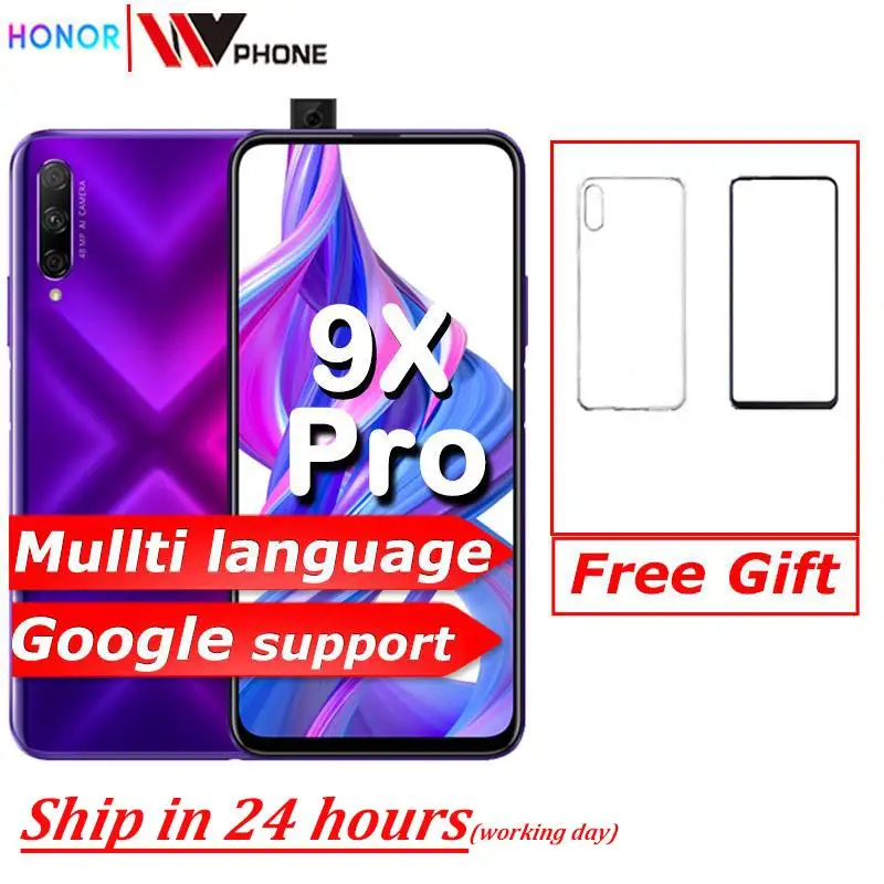 Honor 9X Pro смартфон 6 59 дюймов полный экран 48MP 3 камеры 4000 мАч GPU Turbo мобильный