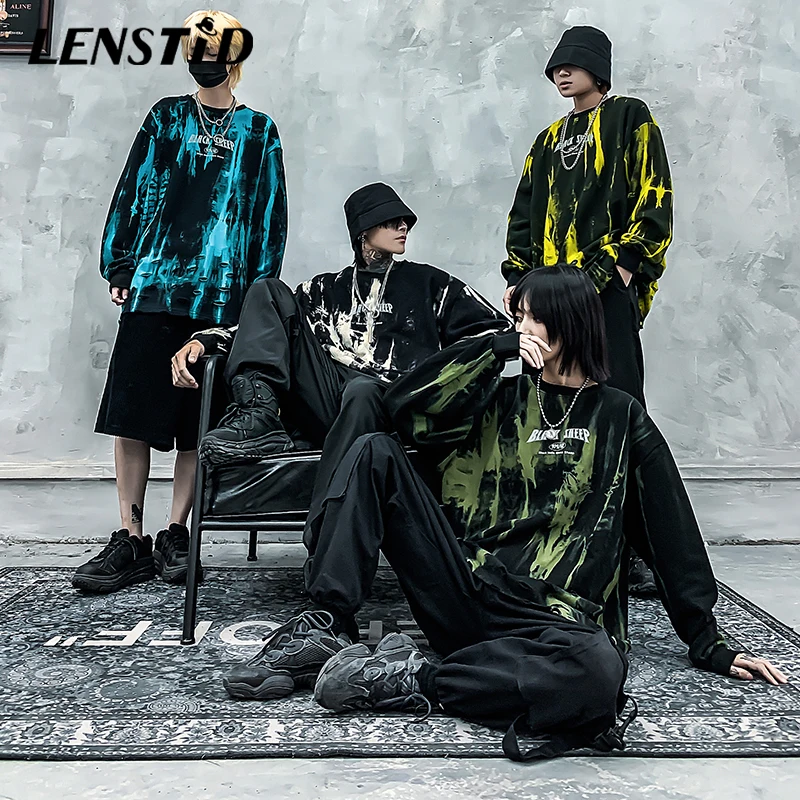 LENSTID High Street Darkness креативный пуловер с дырками в стиле граффити, мужские хипстерские хип-хоп толстовки в стиле Харадзюку