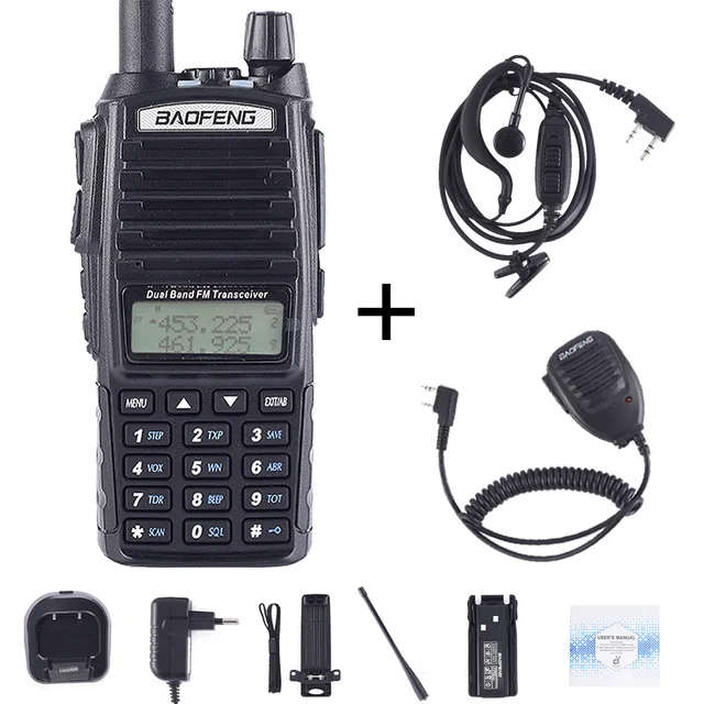 Baofeng Ture 8 Вт Высокая мощность UV-82 10 км большой дальности мощность ful портативная рация CB vhf/uhf двухстороннее радио Amador 8 Вт UV82 - Цвет: UV82-8W-EarP-Mic