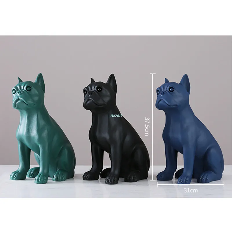 15 "сидение положение моделирование бульдог Canis ознакомление Собака Животное украшение креативный подарок Смола 37,5 см Z2464