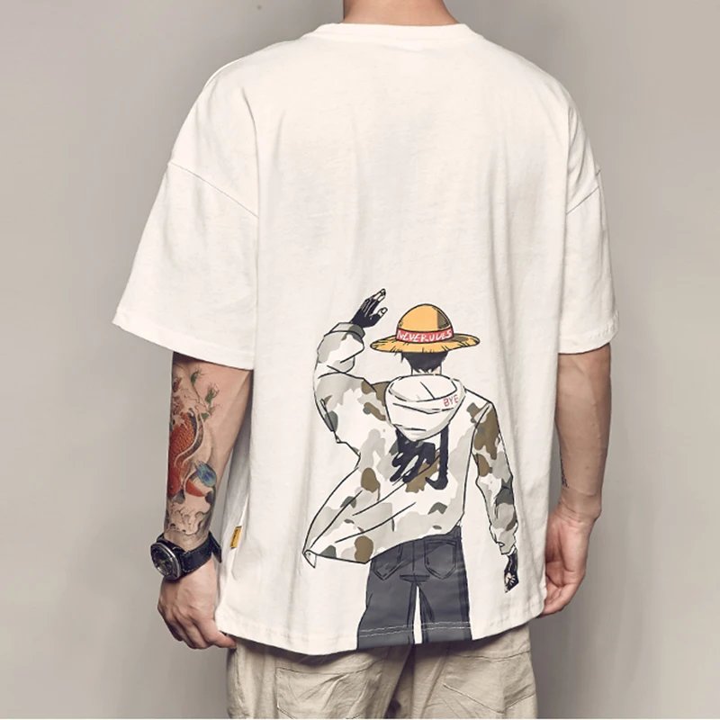 2019 summer New Arrival hip hop t shirt cartoon One Piece Luffy men's t-shirt with print Loose camiseta hombre Couple models 2019 summer New Arrival hip hop t shirt cartoon One Piece Luffy men's t-shirt with print Loose camiseta hombre Couple models