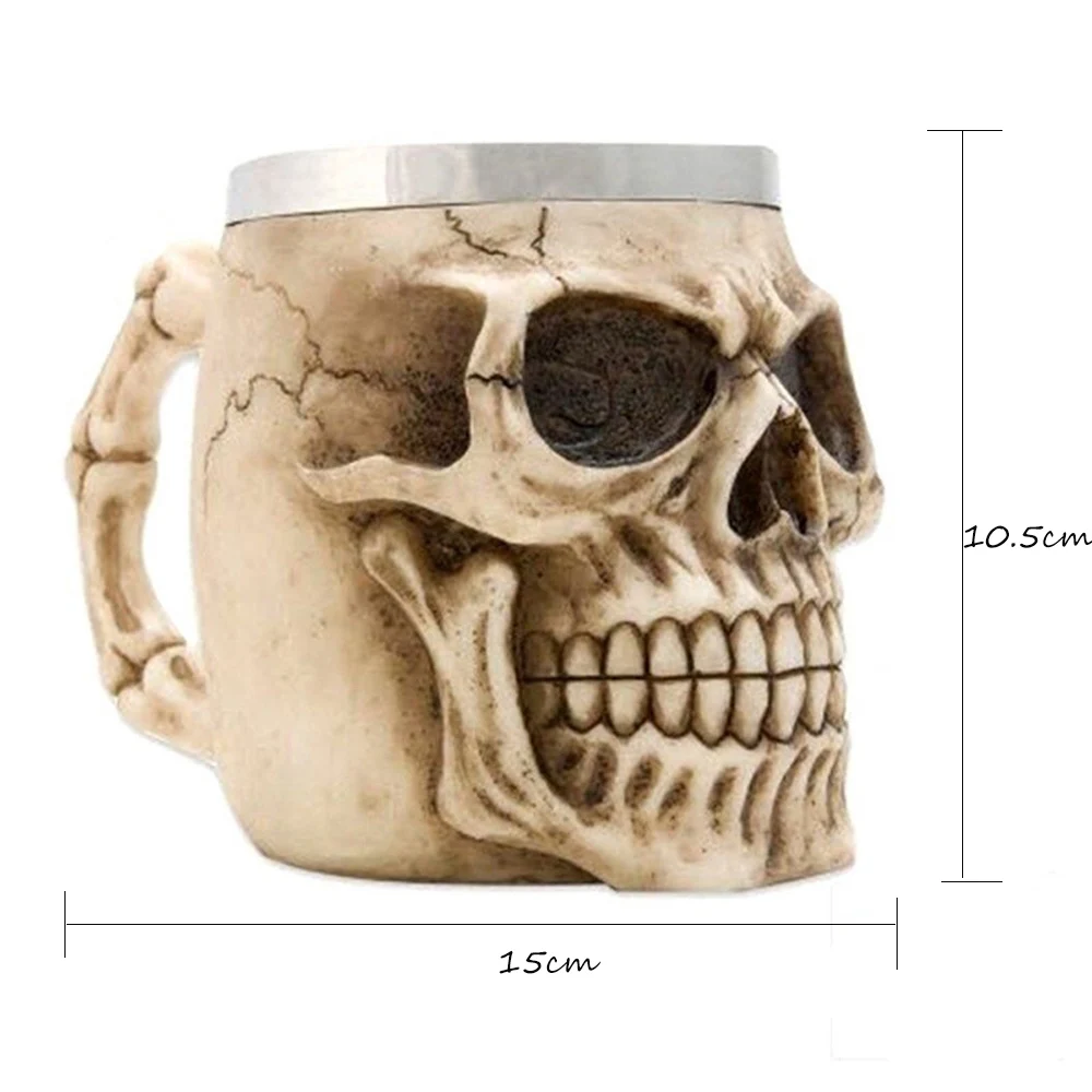 

Hot 4Types 3D Unique Stainless Steel Mug Cup Liner Creepy Coffee Beer Milk Mug Cup Tankard Novelty Halloween Decoration Gift