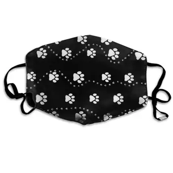 

Winter Norse Warmer, Comfortable Two Layer Dog Paw Print Style Black Anti Dust Face Mask Cover Mouth for Adults and Teens