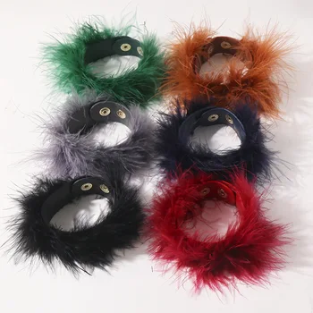 

Middle East hot-selling pu leather alloy fashionable plush pu bracelet
