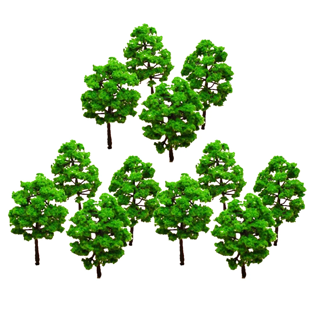 Model Train Tree Forest Making Accessories 1/100 Scale Railway Railroad Scenery Diorama or Layout, Pack of 10