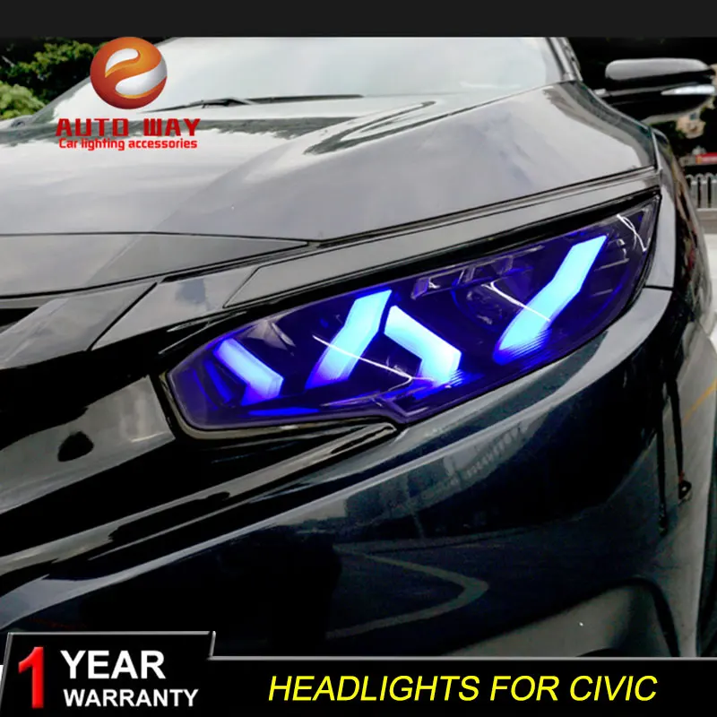 Стайлинг автомобиля чехол для фар Honda CIVIC X G10 MK10 Bugatti светодиодный двухксеноновый