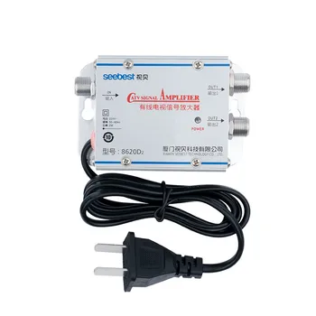 

AC 220V 2 Way CATV Cable TV Signal Amplifier AMP Antenna Booster Splitter Set Broadband Home Tv Equipments 45Mhz to 860MHz
